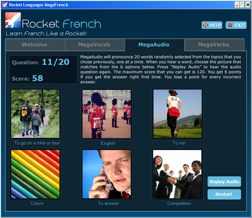 Recognize Sounds of French Words with MegaAudio